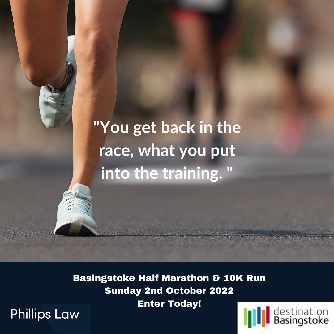 #BasingstokeHalfMarathon or  #10krace ....there's still time. !! 🏃‍♂️🏃‍♀️
Spaces available - Sunday 2nd October.

Sign-up today.
bit.ly/3vk33ZG

#letsdothis #goals #run #traintogether #running #hampshireruns #10krun #runningquote #halfmarathon #runningmotivation