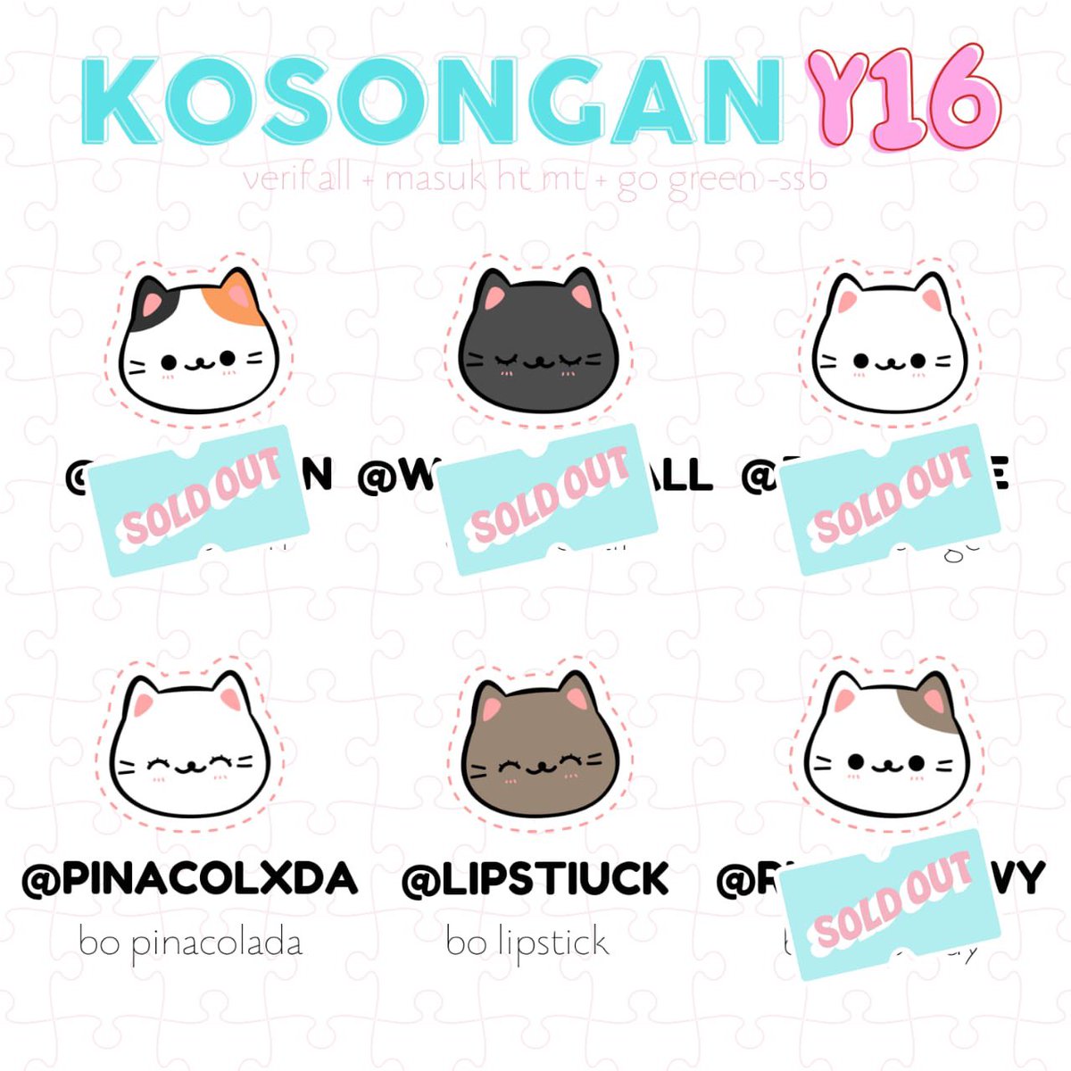 WTS ACC KOSONGAN MULCHAR Y16 💫

🍒 Verif all mastip 13-15 September
🍒 Go green -ssb (habis ganti usn)
🍒 Masuk ht, mt non-moots
🍒 Get data pass e-mail &amp; wa kang verif

💸 8k/acc

#zonauang #zonaba