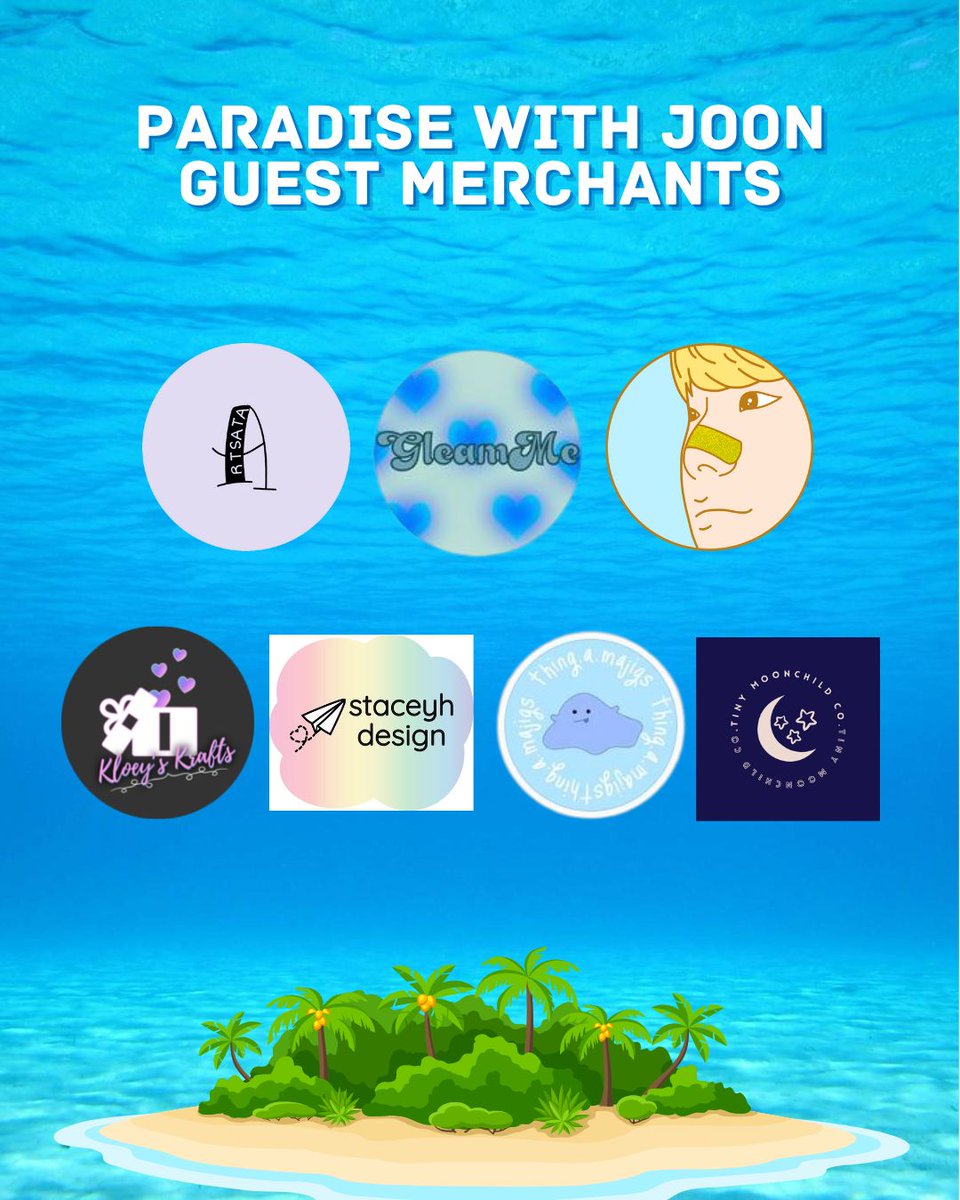 IdolDaysinCA's tweet photo. Looking forward to having these guest merchants at #ParadiseWithJoon!

Friendly reminder: RSVP via Eventbrite opens this Saturday 09/03 at 7:00pm PT. Look out for a post via IG Story later this week.

#RMDayInTheBay https://t.co/gt8LOAvJBo