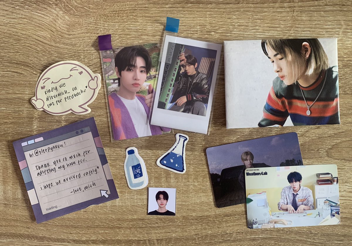 sleepykku's tweet photo. ꒰ 🖇 ˗ˏˋ #sleepykkumail . . !
,, @hjhcartz ( #lovemich_ ) 

thank u po! hoon arrived safely &amp; the freebies are so cute. packaging was cute &amp; secure ! it was a smooth transaction + it arrived very quickly ! 

tysm again for transacting with me &amp; i’ll transact with u again ! https://t.co/MfI1kyLpsa