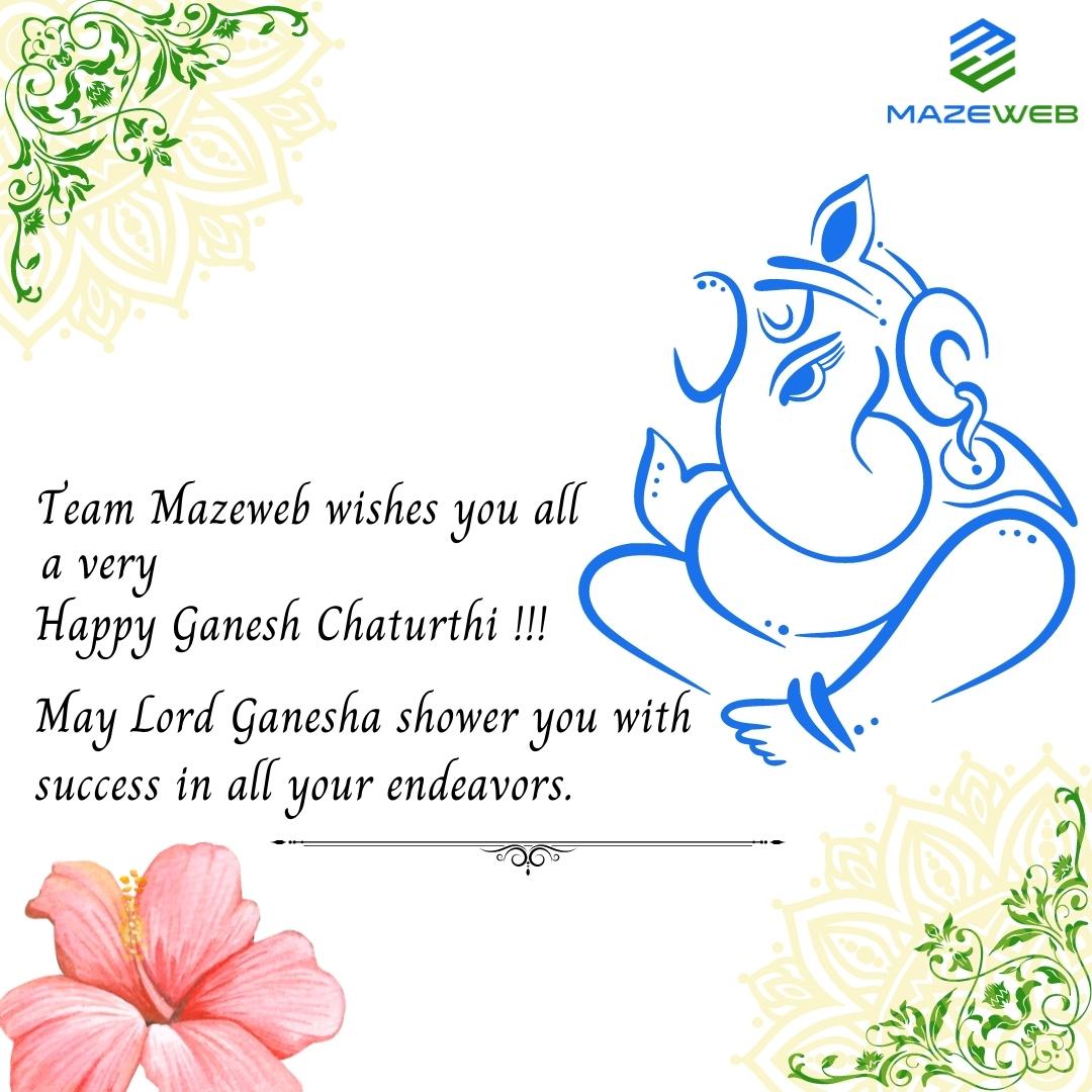 mazewebtech's tweet photo. The team of Mazeweb Technologies Pvt. Ltd. wishes you and your family a very Happy Ganesh Chaturthi! May Lord Ganesha shower on you blossoms of love and peace. May the divine grace be with you today and always!

#Explore #explorepage #Twitter #GaneshChaturthi #LalbaugchaRaja https://t.co/ZeY6lfE3bX