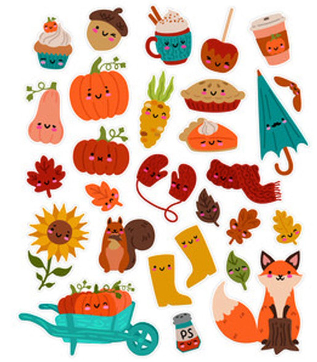 Kawaii Fall Stickers , Fox , Pumpkin , Pie , Leaves , Mitts , Flower , Thanks giving , Food , Kids , Crafts #KidsCrafts #Thanks #StickersFox #PieLeavesMitts #Kawaii #AAmazingPaperCraft #EtsyEmail 👉etsy.com/listing/890646…