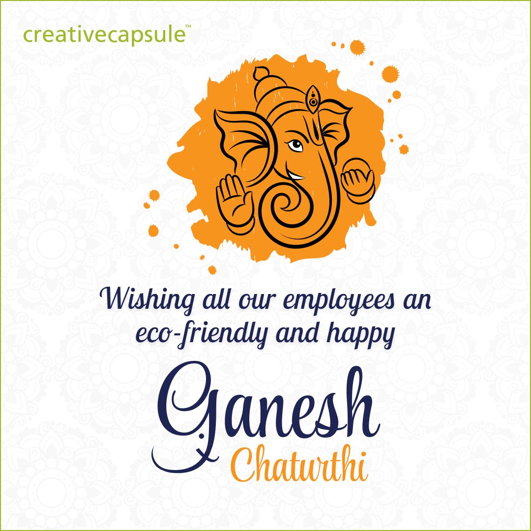 CCI_Connect's tweet photo. Creative Capsule wishes all our employees and their families a happy Ganesh Chaturthi. 'Ganpati Bappa Morya' 

#GaneshChaturthi2022 #Festival #Celebration #LifeatCC https://t.co/agS5gHjlhm