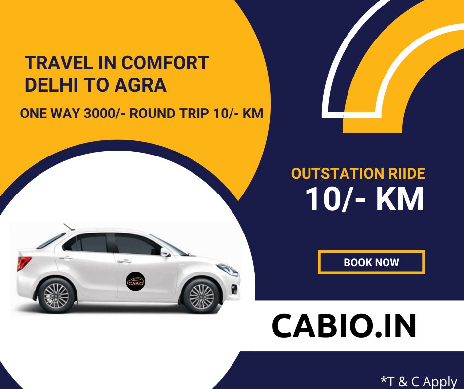 Cabiocab's tweet photo. Book your Cab from Delhi To Agra or Agra To Delhi Cab Just One way Fare 3000/- Round trip - 10 /- Km . 
Book Now- https://t.co/GQT6AVKl3q
Or you can call Us- 8953767676
#cabiocabs #cabservice #Holidays #holidays2022 #tours #tourism #travelpackag #cabiocabs #Lucknow #Outstationcab https://t.co/iJ0B7sult1