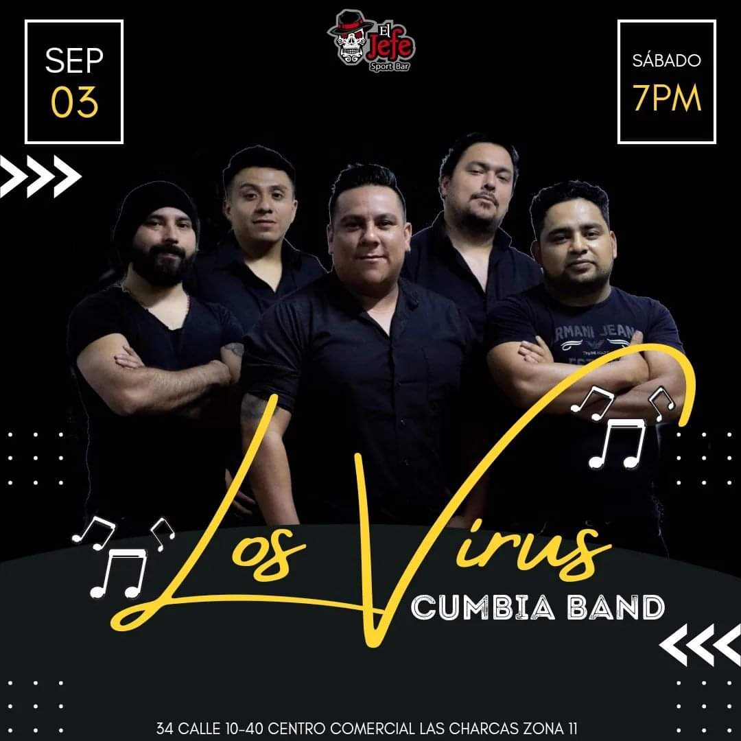 Sábado de música en vivo empezamos el mes patrio en El Jefe Sport Bar (34 calle 10-40 centro comercial Las Charcas) esperamos verlos por ahí #cumbia #merengue #Bachata #Norteño #rock