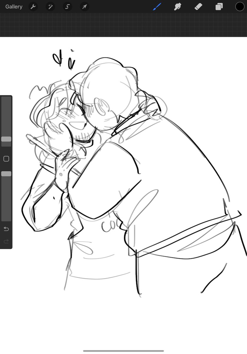 @ccynosaur cyno i dropped everything at work to draw him getting smooched when i saw u post this. how do u draw this man so smoochable im