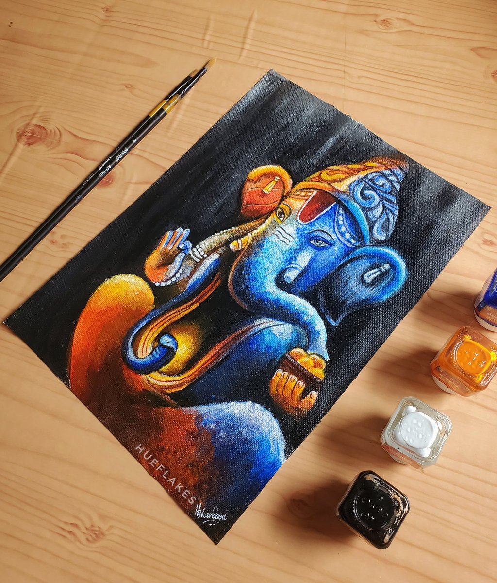 Hueflakes_'s tweet photo. Happy Ganesh chaturthi 🌺 acrylic on canvas🖌️ #GaneshChaturthi2022 #GaneshaChaturthi #Ganesha #ganpati https://t.co/6L2NNf2QR3