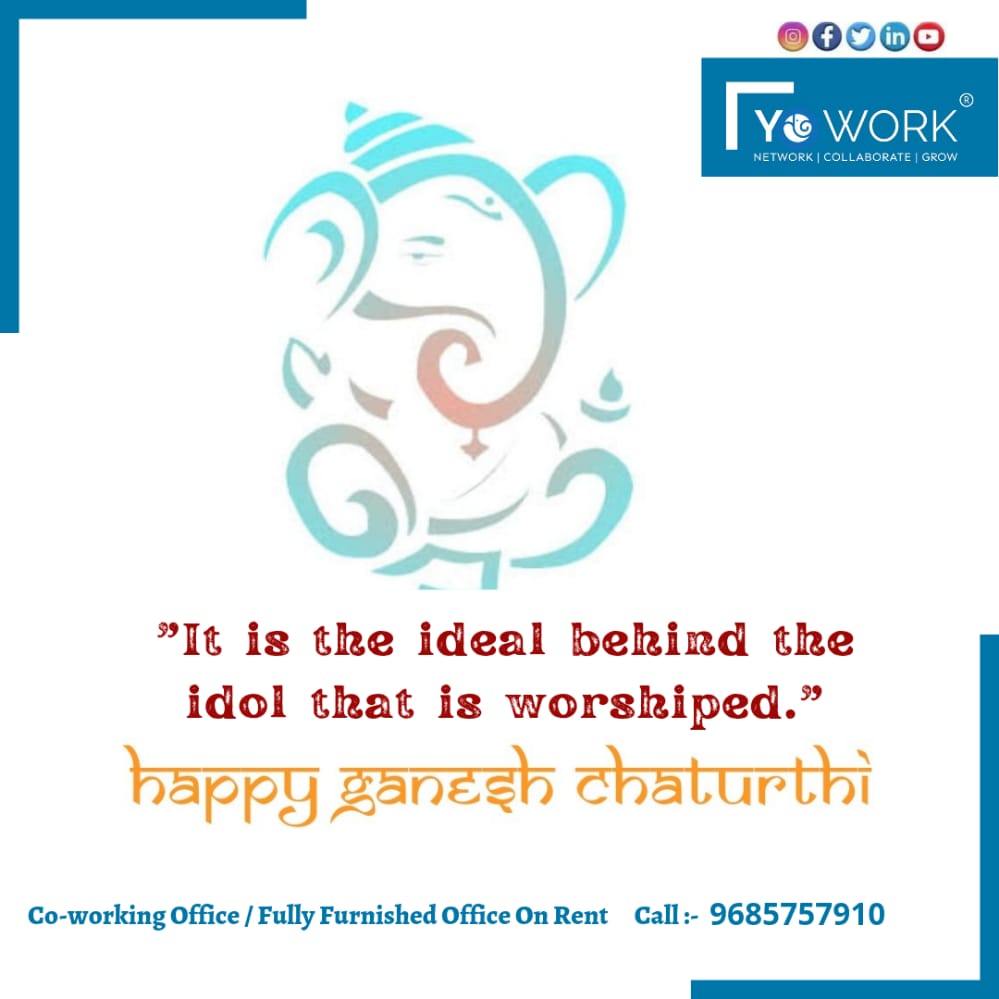 YoWorkIndia's tweet photo. TEAM YOWORK wishes you all a very "Happy Ganesh chaturthi"

May Lord ganesha bless you &amp; grant you &amp; your family good health, prosperity &amp; positivity.

#happyganeshchaturthi  #Ganeshotsav  #ganpati  #ganpatibappamorya  #office #bhopal #coworking #coworkingoffice #coworkingspace https://t.co/4eMMgtIrcv