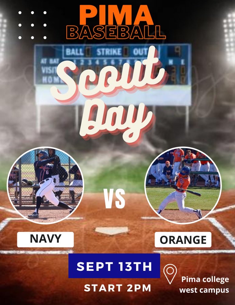 BaseballPima's tweet photo. We will host all professional scouts and college coaches. #Aztecs2023 https://t.co/8iHFs0xvLN