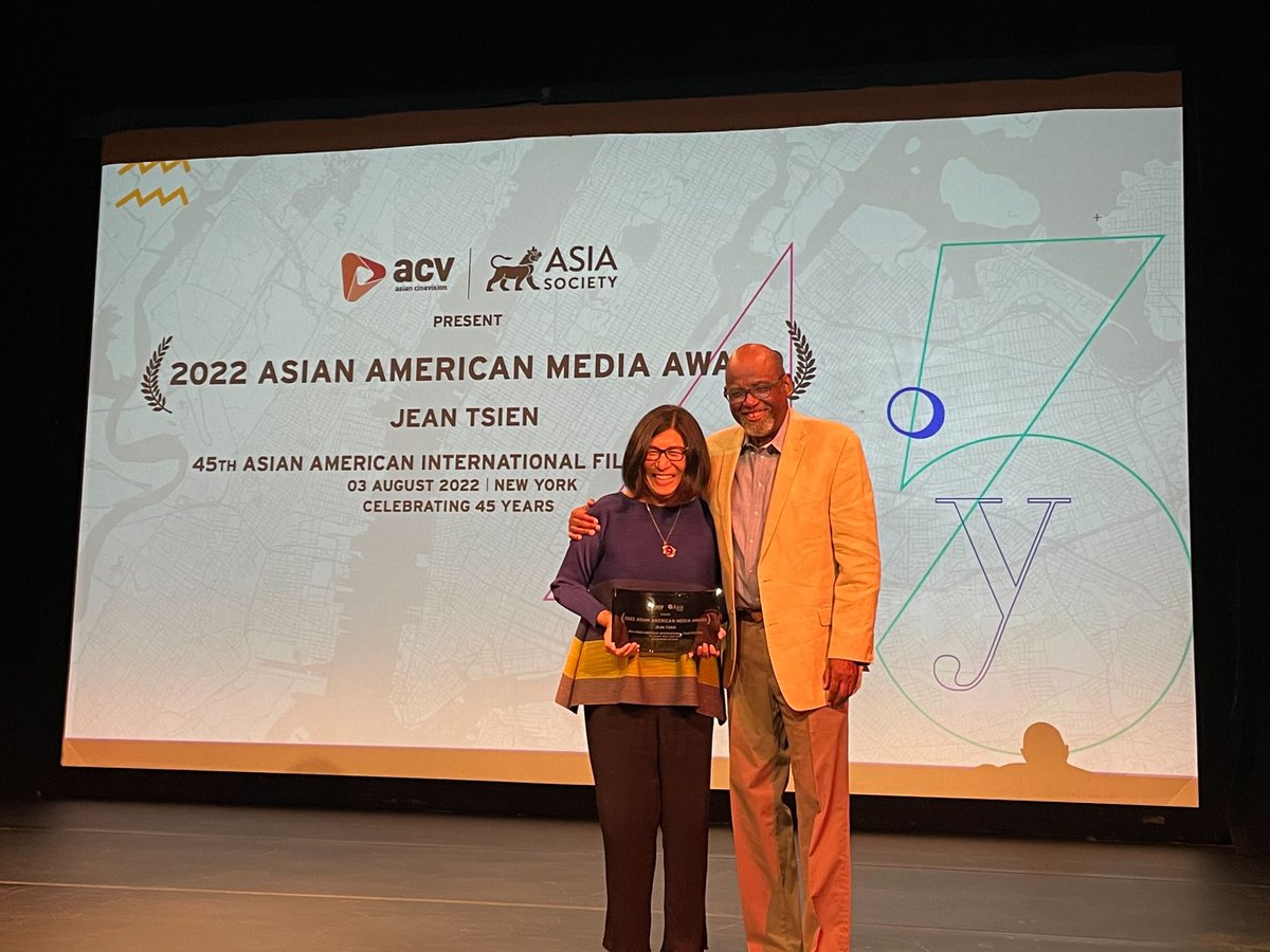 AADocNetwork's tweet photo. Congrats from all of us at #ADoc to @Jeantsien on receiving the Asian American Lifetime Achievement Award at #AAIFF45 presented by @AsianCineVision! https://t.co/lzCJfKL1Az