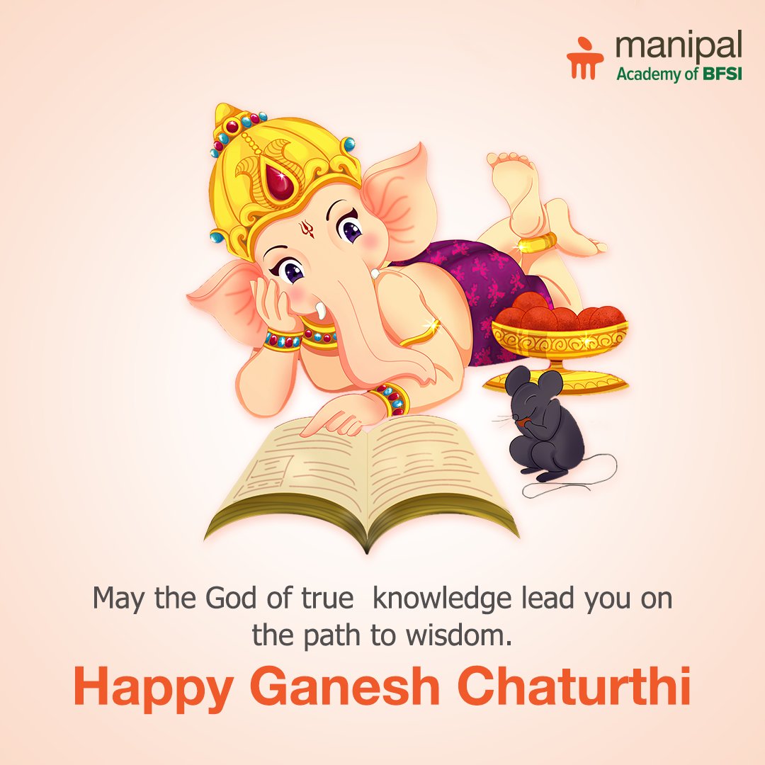 Manipal_BFSI's tweet photo. This festive season, let Lord Ganesha guide you through every obstacle in life. A Happy #GaneshChaturthi to all our students!
#GaneshChaturthi #ManipalAcademyOfBFSI #ManipalAcademy #Manipal #MABFSI #JobAssured #Ganesha #GanpatiBappa https://t.co/C0yqazd2Pv