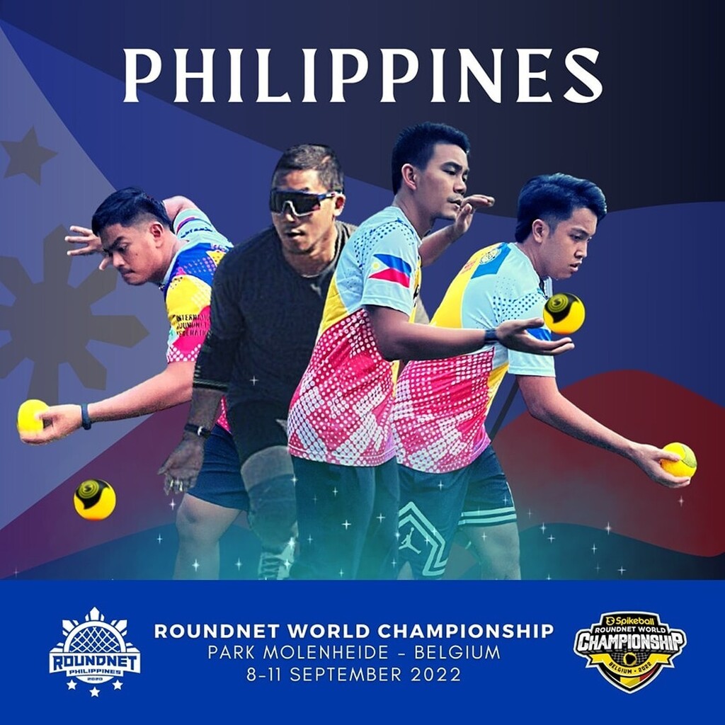 RoundnetPHIL's tweet photo. “PARA SA BAYAN!” 
 
The battle cry of our Roundnet Athletes as they take center stage this September 8-11 for the first-ever Roundnet World Championship in Belgium! 
 
We are pleased to introduce our very own Roundnet Pilipinas athletes Ace, John Noel, V… https://t.co/f0GuRARZ9G https://t.co/FswlXPVYub