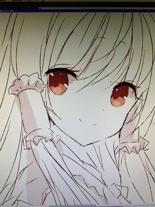 最近は目を労わるため許される時間の範囲内で原寸描きにしてる( i _ i ) 