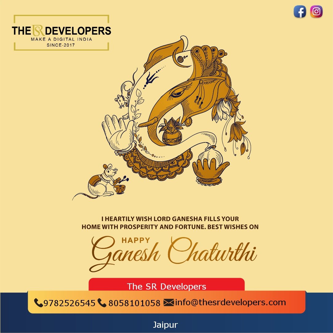 thesrdevelopers's tweet photo. Happy Ganesh Chaturthi
#ganeshchaturthi #ganpati #mumbai #ganesha #ganpatibappamorya #thesrdevelopers #itservices #digitalmarketingagency #india https://t.co/18MYcbiA8p