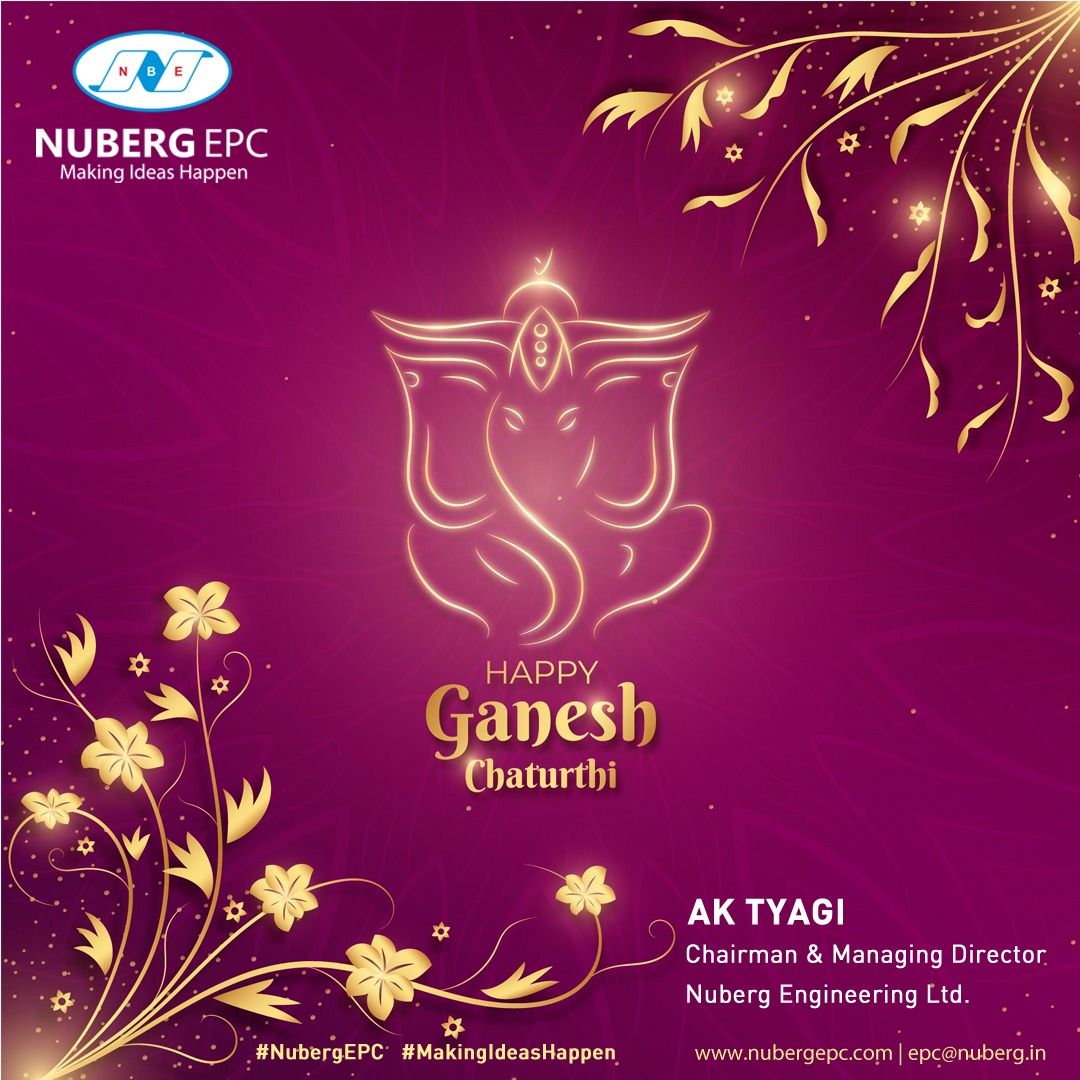 NubergINDIA's tweet photo. May Lord Ganesha shower you with happiness and prosperity. Nuberg Group wishes everyone a Happy Ganesh Chaturthi. 

#GaneshChaturthi2022 #NubergEPC #MakingIdeasHappen https://t.co/tNNxjRYSyM