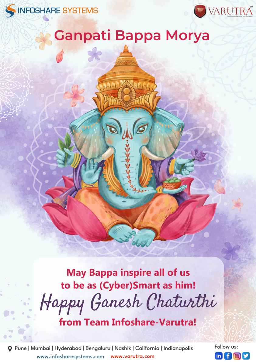 varutra's tweet photo. Infoshare-Varutra wishes all the clients, employee and followers a Happy and Auspicious Ganesh Chaturthi.
#varutra #infoshare #festival #ganeshchaturthi #ganeshchaturthi2022 #ganesh #ganpatibappamorya https://t.co/sTg4wKhzZf
