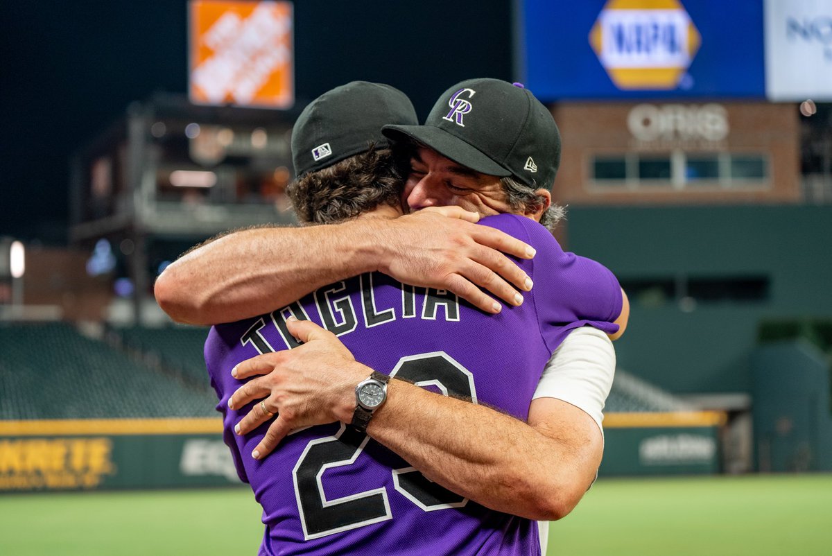 Rockies's tweet image. When your whole family sees your debut &amp;amp; 1st big league W 🥹

@MichaelToglia | #Rockies