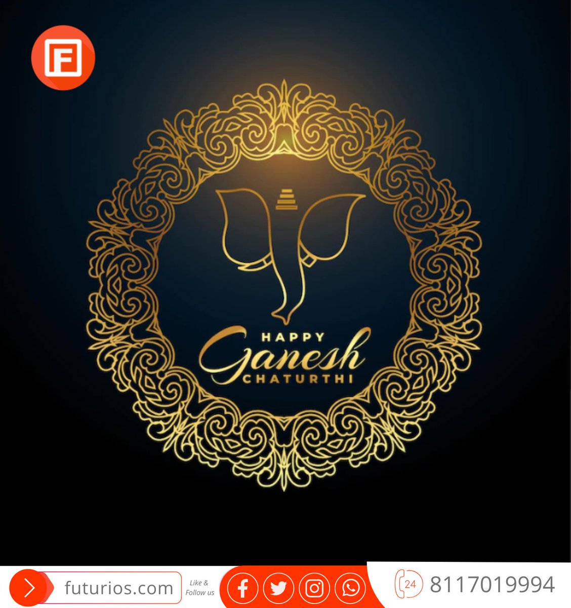 Futuriostech's tweet photo. Wishing you and your family a wonderful day honoring Lord Ganesh. Let's celebrate this Ganesh Chaturthi with joys and happiness. #Happy_ganesh_puja #Ganesh_chaturthi #Ganeshchaturthi #Futurios #Digital_marketing_company #Website_design #Mobile_app_development #system_integration https://t.co/uoCZgOr8Yn