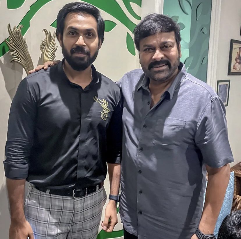 ActorMaanas's tweet photo. Dear @KChiruTweets garu,

I feel absolutely out of this world to have the fortune to meet my biggest inspiration to follow my passion. I have been your fan from a very young age. I remember imitating you which gave birth to my very passion. Me &amp; my family are very grateful ♥️ https://t.co/yTeRgb3UrE