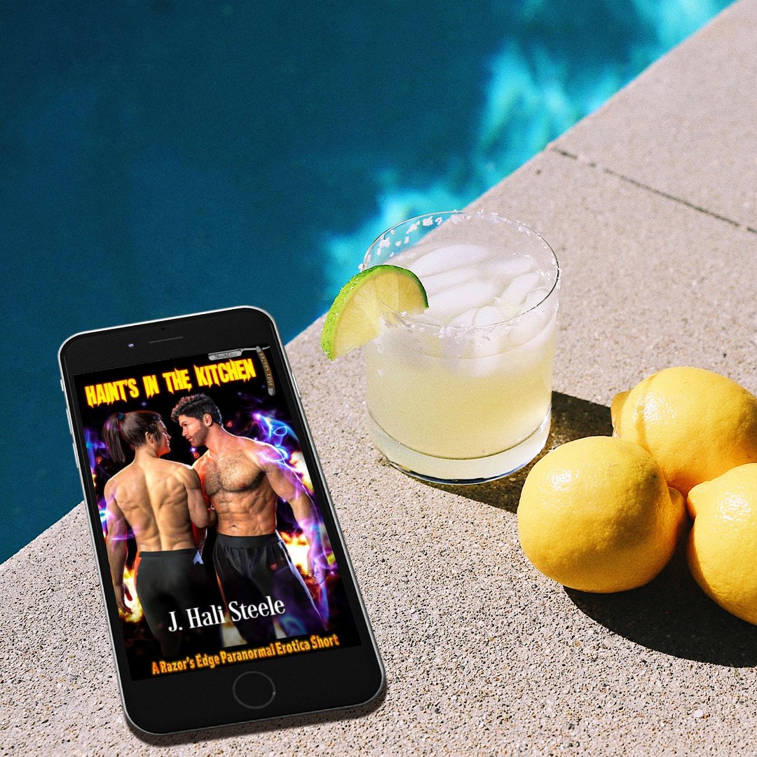 HAINTS IN THE KITCHEN by <a href="/JHaliSteele/">J. Hali Steele</a> 

Available in #KindleUnlimited 
amazon.com/dp/B0B5BBMTH9 

Misbehaving in the kitchen is much sweeter than dessert. 
#gayerotica #erotica