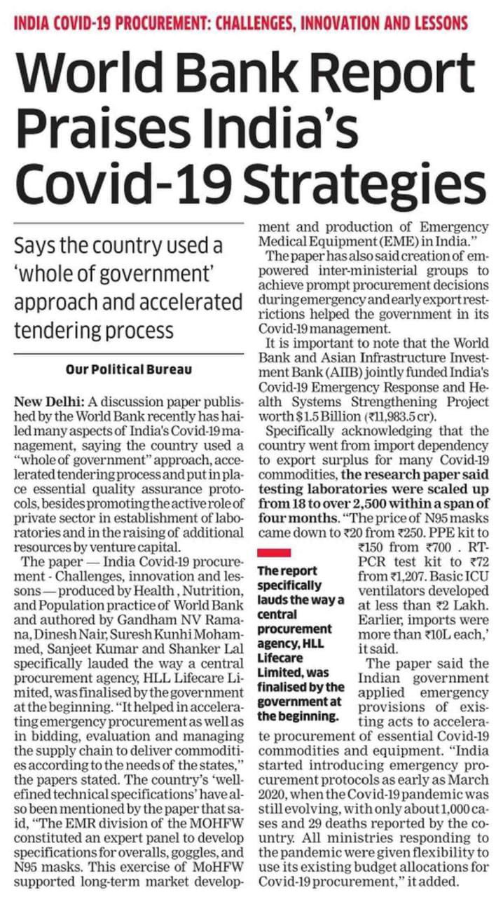 Office Of Dr Mansukh Mandaviya World Bank Report Praises India S Covid 19 Strategies It Stated That India Used A Whole Of Government Approach And Accelerated Tendering Process In The Fight Against Office Of Dr Mansukh Mandaviya World Bank Report Praises India S Covid 19 Strategies It Stated That India Used A Whole Of Government Approach And Accelerated Tendering Process In The Fight Against