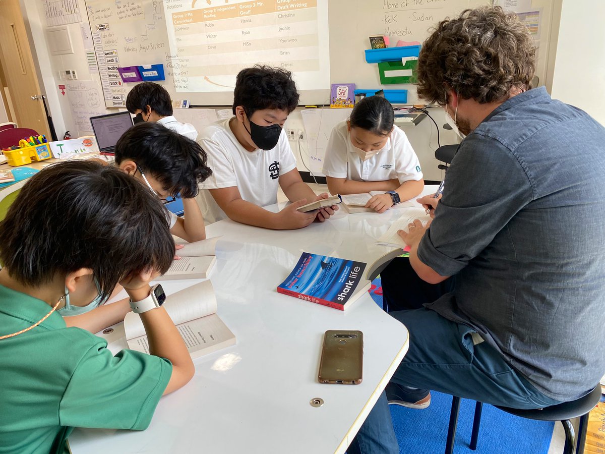 Nothing but the highest quality education in Mr. Carmichael’s class. Small group instruction and meaningful conversations about reading. <a href="/SJA_Jeju/">SJA Jeju</a> #sja_jeju