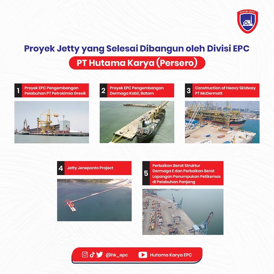 hk_epc's tweet photo. Jetty adalah salah satu proyek yang dikerjakan oleh Divisi EPC.

Saat ini, Divisi EPC juga sedang melakukan pekerjaan pembangunan jetty di beberapa proyek, lho!

Penasaran apa saja proyeknya? Tunggu postingan berikutnya ya, sobat EPC!

#BersamaKitaBangkitDanJaya https://t.co/F36cmnQMxV