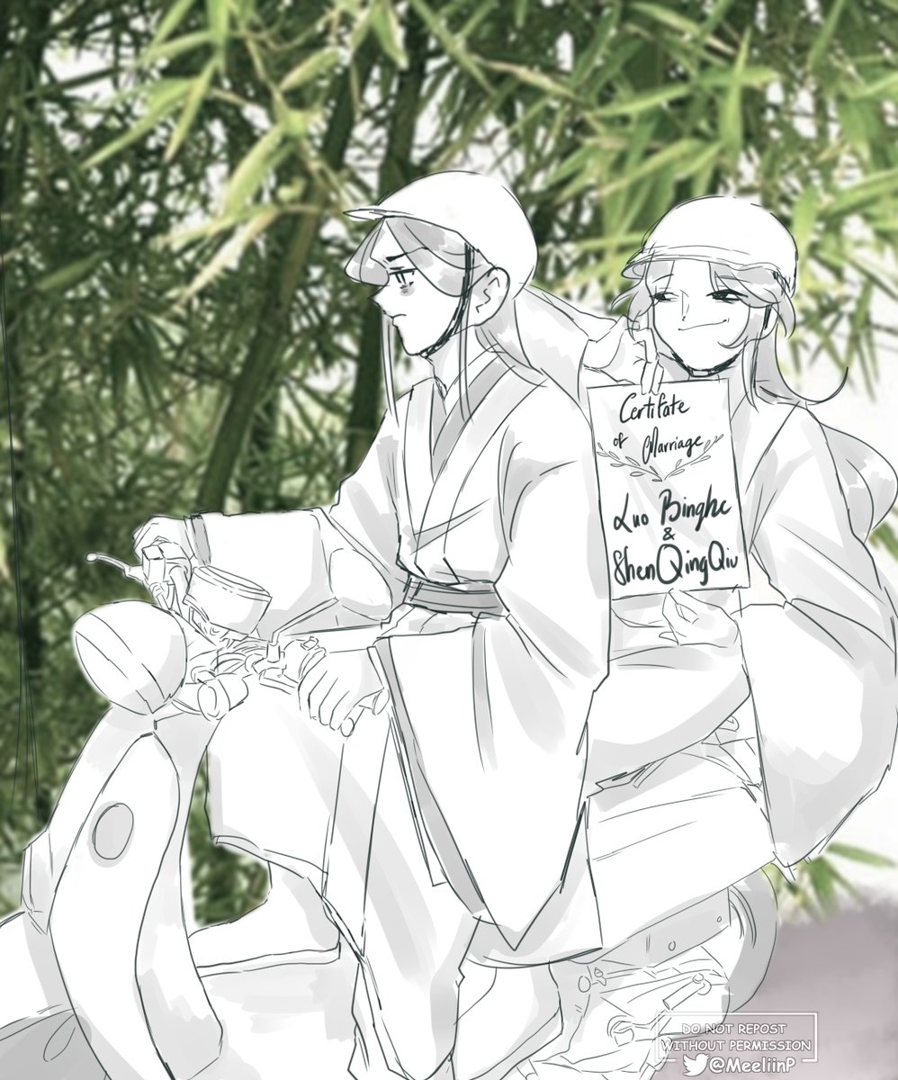 MeeliinP's tweet photo. Bingge has a marriage certificate with the scum of Qing Jing peak
#HTTCCNVPD #svsss #ScumVillainsSelfSavingSystem #ShenJiu #Bingge #ShenQingqiu #BingJiu https://t.co/dZXE4pN7GH