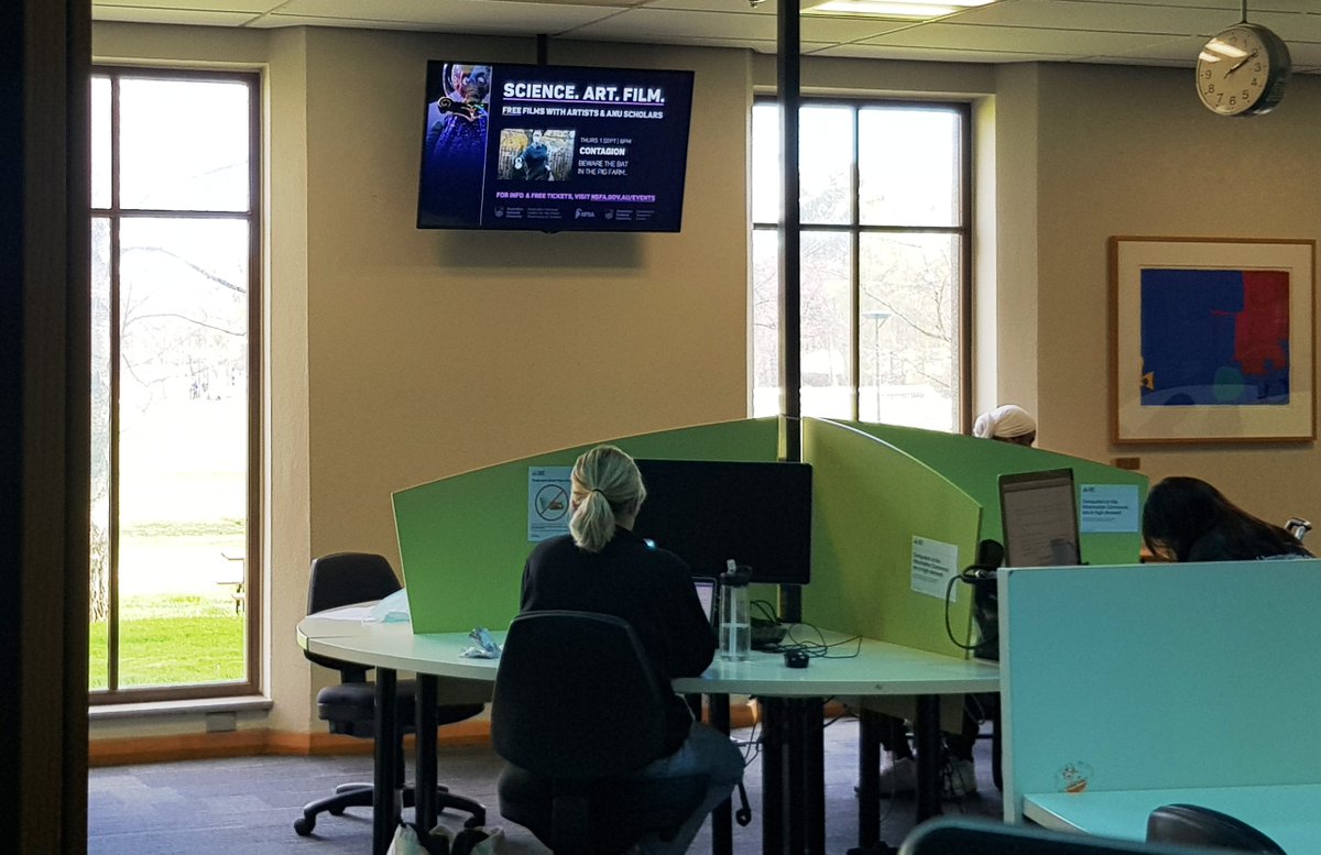 ANU_Popsicule's tweet photo. Popsicuper-duper! All screens in all libraries @ourANU go pop! Next film: CONTAGION, 1 Sep, 6pm, last tickets here (free!): https://t.co/au7HApCIua with @Sharkviro, @merusheel, @biotechgeog, @gemma_s_king @hrc_ANU
and @ANU_CPAS! #scicomm #popculture #scienceANU at @NFSAonline https://t.co/Nv5gC37Z2r