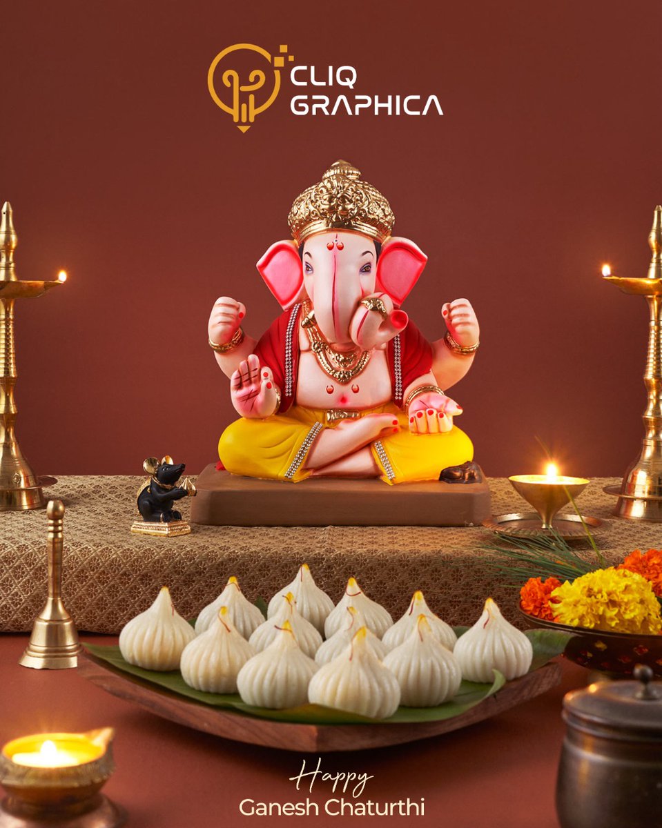 CliqGraphica's tweet image. Happy Ganesh Chaturthi
#ganeshchaturthi #ganesh #ganesha #vinayaka #lordganesha #sidhdhivinayak #indianfestival #festival #creative #branding #brandidentity #brandpromotion #socialmediamarketing #socialmedia #advertising #graphicdesign #graphicdesigner #graphics #cliqgraphica