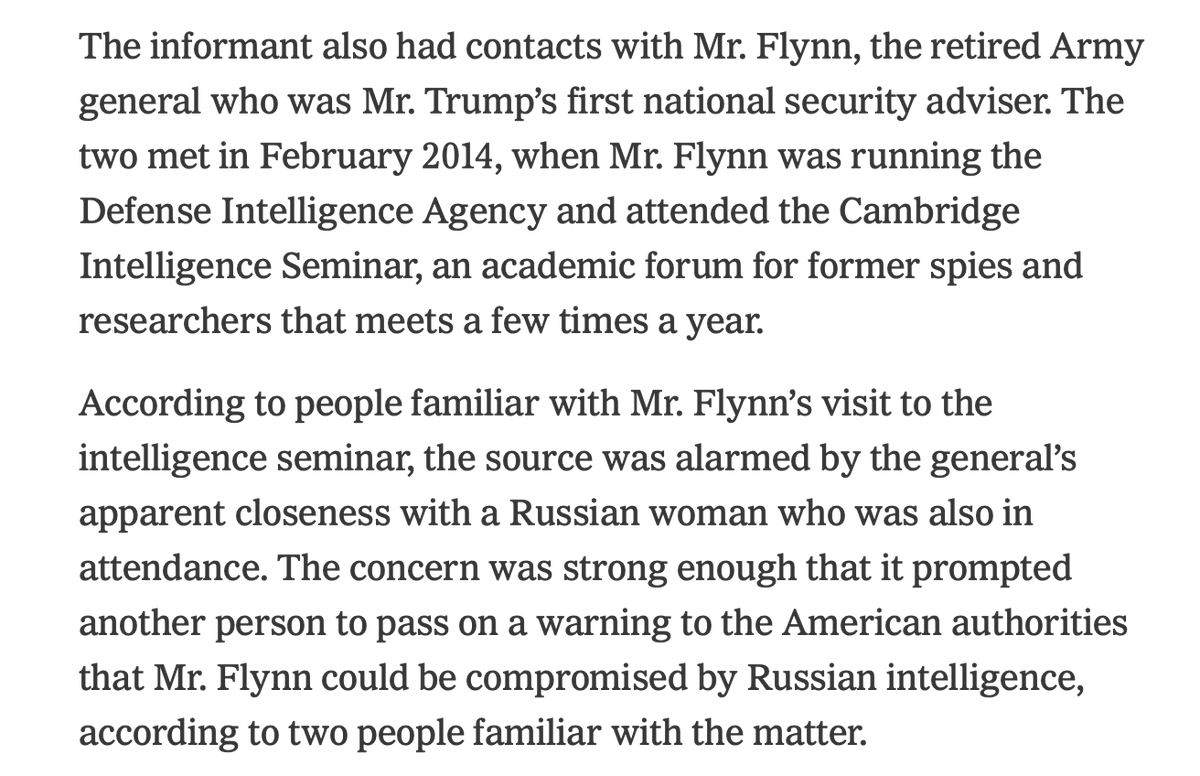 My name and FALSE info about me were part of the FBI's supposedly 'secret' investigation of Trump's NSA. I was falsely accused by a CHS of being close to Flynn. and compromising him on behalf of Russian intelligence Someone in the US IC leaked this. Yet no-one has been prosecuted