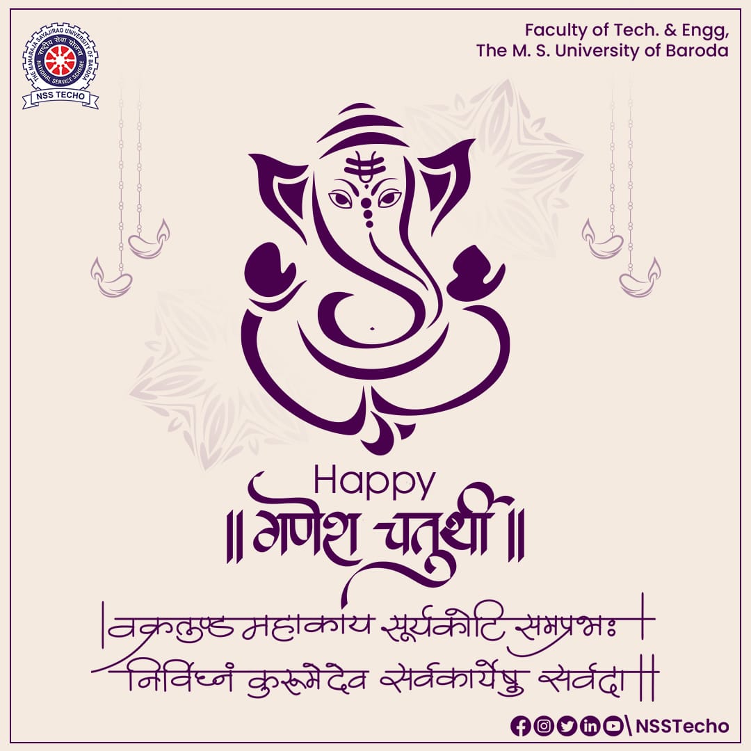 nss_techo's tweet photo. A new sunrise, a new start!
May Lord Ganesha, keep loving you as his part.

We wish that the arrival of Vighna Vinayak brings happiness, love and peace at your doorsteps with his divine blessings and the sweetness of modak.

GANPATI BAPPA MORYA

#NationalServiceScheme
#NSSTecho https://t.co/1ohfr7Ydd3