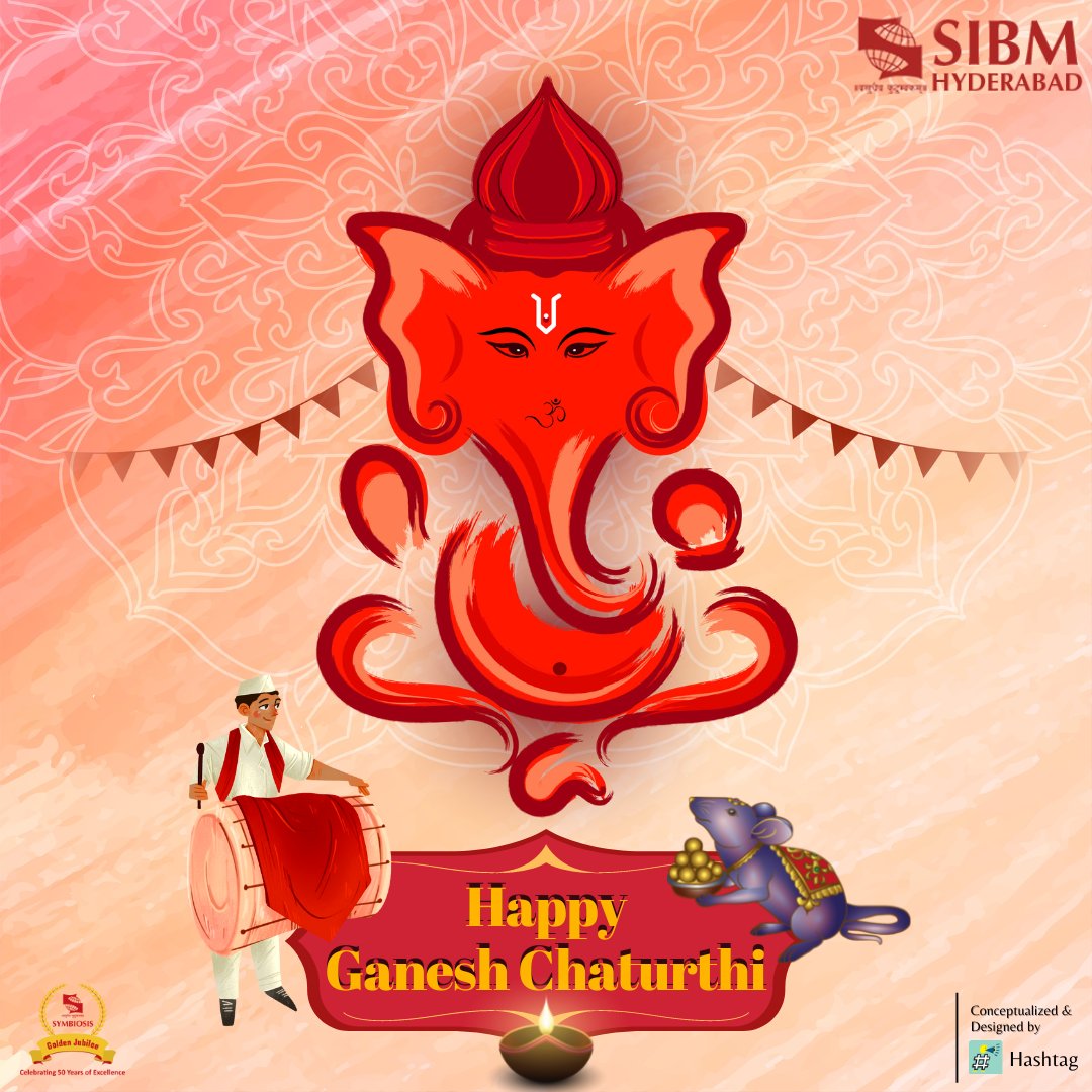 SIBMHYD's tweet photo. The advent of Lord Ganesha marks the new beginnings and the erasure of all evil.
On this pious occasion, SIBM Hyderabad wishes you all a Happy Ganesh Chaturthi.
#sibmhyd #symbiosis #sibmh #sibm #siu #ganeshchaturthi https://t.co/8QZu03uqll
