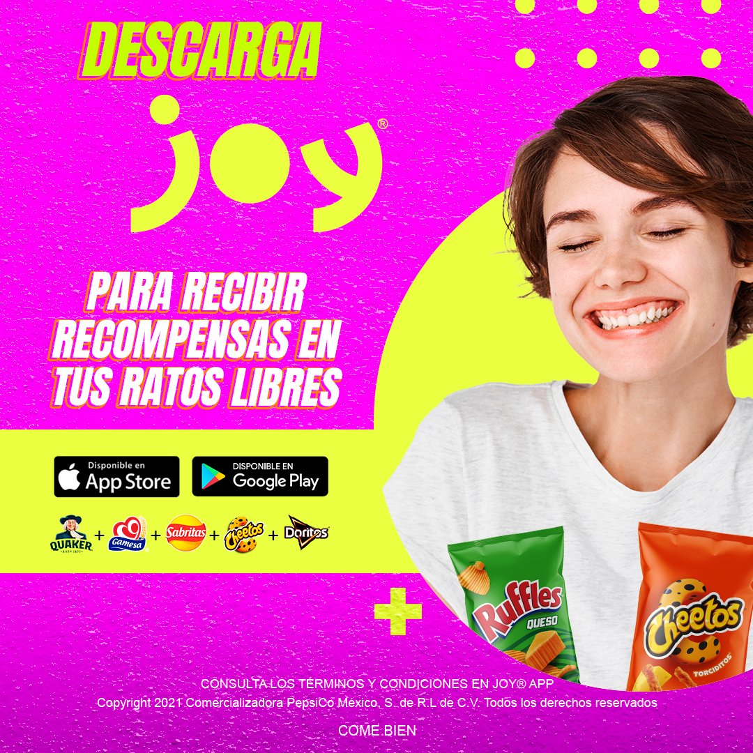 En Joy App® tus ratos libres pueden convertirse en oportunidades para ganar con tus marcas favoritas. 😍