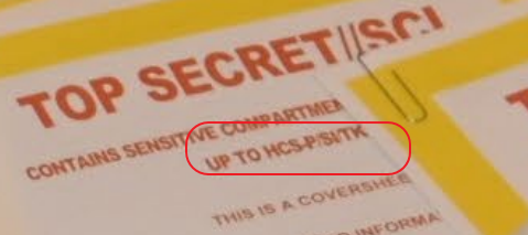 ScottMStedman's tweet photo. The image is actually quite telling. The secret/top secret documents found in Trump's office have a "TK" classification which stands for TALENT KEYHOLE aka secret intelligence from spy satellites and planes. https://t.co/zgkaNbIHCH