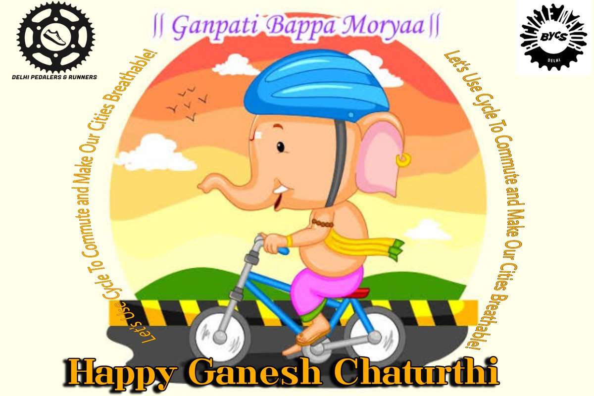 HAPPY GANESH CHATURTHI 🙏

To celebrate festivals, we need clean air to breathe. So let's use cycles to commute and make our cities breathable! @dalipsabharwal
#BicycleMayorDelhi

#GanpatiBappaMorya #CycleToCommute #ChooseTheBicycle #BeOneCarLess #UsePublicTransport