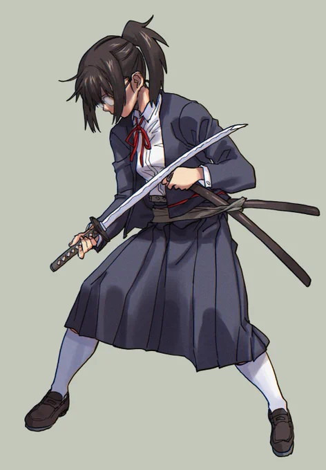 納刀する風紀委員 