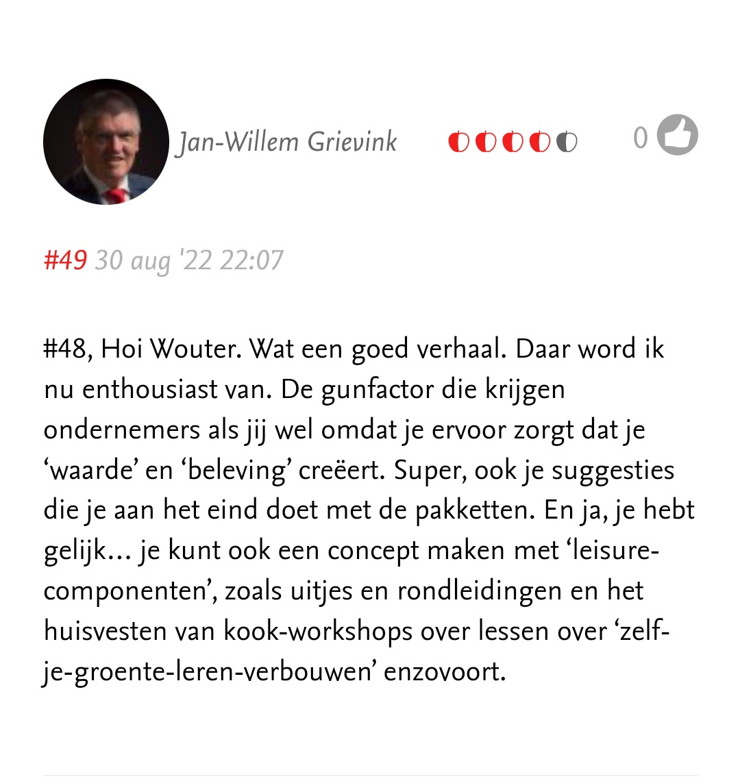 Leuk begin begin van de dag met een compliment van  supermarktexpert Jan-Willem Grievink op <a href="/foodlog_nl/">foodlog.nl</a>. Lees zijn artikel over de korte keten en mijn reactie #49 als <a href="/zelfplukdag/">Zelfplukboomgaard</a> <a href="/directafzet/">Wouter van Teeffelen</a> via deze link:
foodlog.nl/artikel/de-nai…