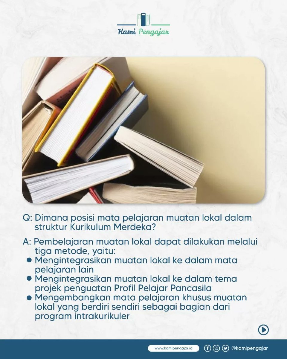 KamiPengajar's tweet photo. Hallo Sobat Pengajar,

Masih ada yang bingung dengan penerapan Kurikulum Merdeka? Tenang, nggak usah khawatir, Minjar bantu jawab beberapa pertanyaan yang sering ditanyakan terkait Kurikulum Merdeka 😊 https://t.co/cX3edPFYHE