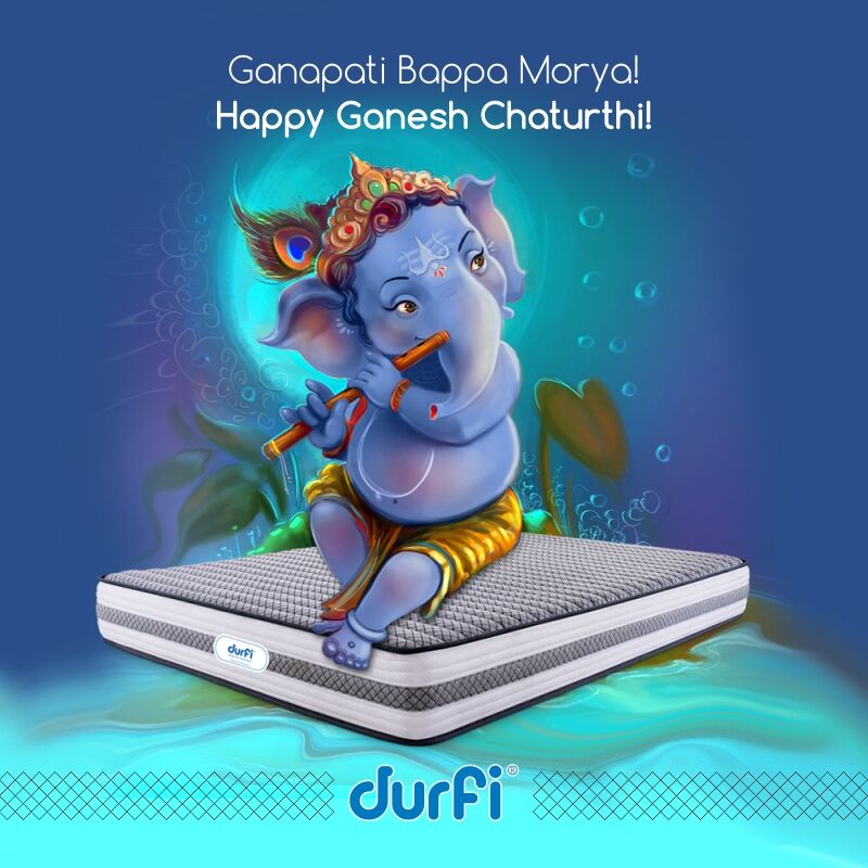 DurfiSleep's tweet photo. Bring home the Lord Ganesha and he will bestow you with prosperity, wisdom and all happiness. Ganpati Bappa Morya!
#Happyganeshchaturthi #Ganeshchaturthi #Durfimattress #Durfipillow #Durfidualcomfortpillow #Orthopedicmattress #orthomattress #designedforindianback #indianback https://t.co/f7YcEUw2jj
