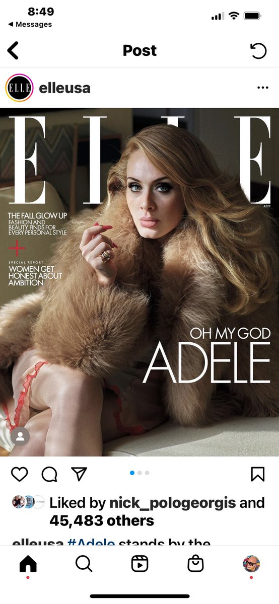 Yes to Adele in her Pologeorgis sheeps fur . Bravo to her and ELLE styling.
