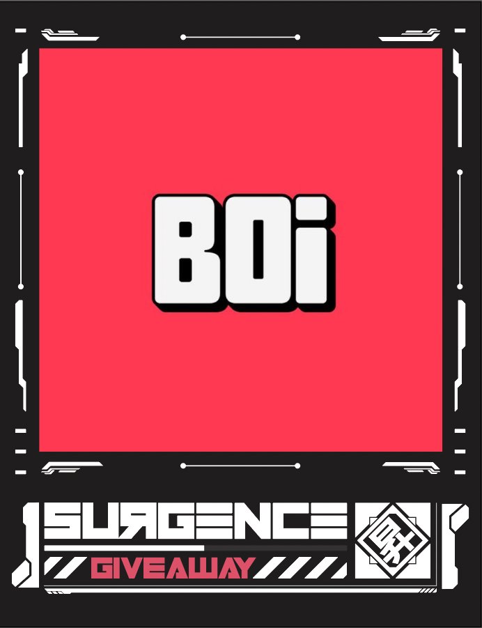 ╔ SURGENCE ⇔ 🅱️OI
╚ collaboration giveaway

⊛ 2x <a href="/officialboinft/">🅱️🅱️🅱️ Akademia</a> wl
⊛ 2x @SurgenceNFT access pass

to enter:
➬ follow @SurgenceNFT, <a href="/esteemednfts/">kindness</a>, <a href="/vyvvyn/">v</a>, <a href="/officialboinft/">🅱️🅱️🅱️ Akademia</a> 
➬ like + rt
➬ tag 3 

⏳24 Hrs

[ #NFTs #SUGMI #NFTGiveaways ]