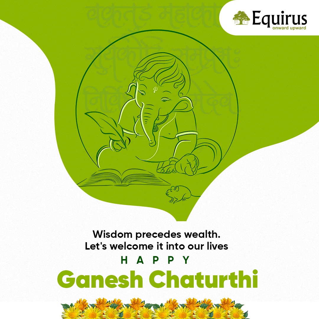 equirusgroup's tweet photo. This #GaneshChaturthi, we wish that the Lord #Ganesha showers all with wealth, wisdom and prosperity.

Wishing everyone a Happy Ganesh Chaturthi 🌺

#Equirus #EquirusWealth #GanpatiBappa #GanpatiBappaMorya #Ganpati #Festival #OnwardUpward #BuildingTrustDeliveringPerformance https://t.co/f1rfKfiLoB