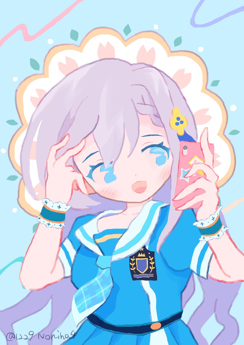 「青い2枚でした#今月描いた絵を晒そう 」|のにはのイラスト