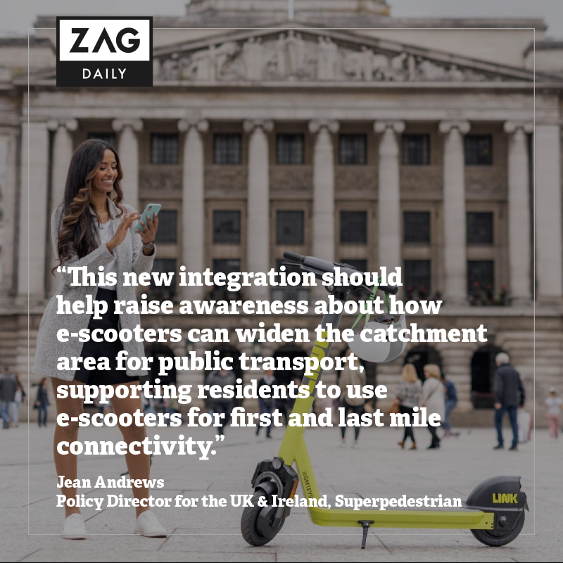 Zag Daily (@zagdaily) on Twitter photo .<a href="/Superpedestrian/">Superpedestrian</a> has partnered with Nottingham City Transport to make its shared e-scooters available in the <a href="/NCT_Buses/">Nottingham City Transport</a> app and website.
Read more: bit.ly/3Q23vTF .<a href="/Superpedestrian/">Superpedestrian</a> has partnered with Nottingham City Transport to make its shared e-scooters available in the <a href="/NCT_Buses/">Nottingham City Transport</a> app and website.
Read more: bit.ly/3Q23vTF