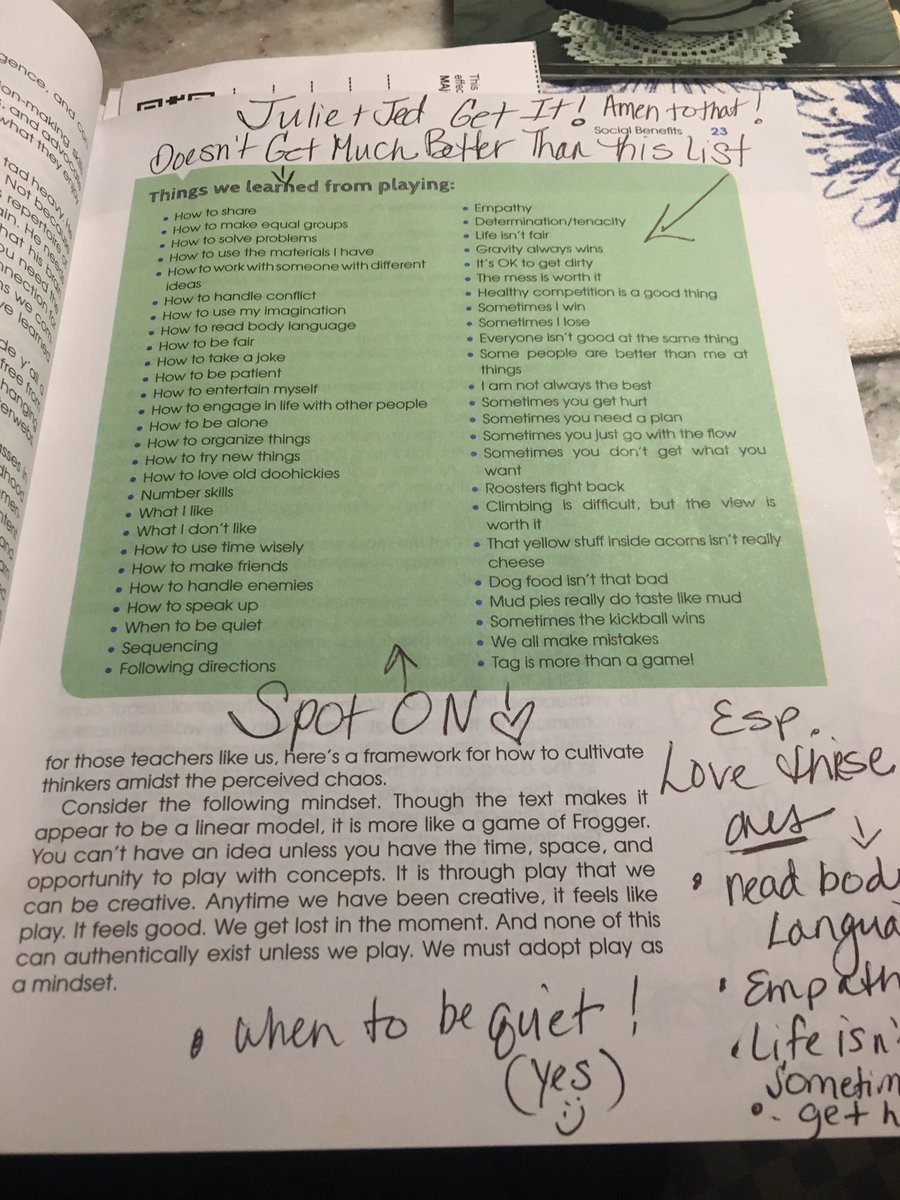 ChristineBemis2's tweet photo. @JuliePJones @mrdearybury @codebreakeredu @melissa_campesi @Shapiro_WTHS @DrFrankRud @XFactorEdu @Teacherchick27 @DrMBEdmunds @inc_yv My 📚 may be tattered, central message #constant ❤️ #gotobook #ThePlayfulClassroom https://t.co/BSJ8mXWASU