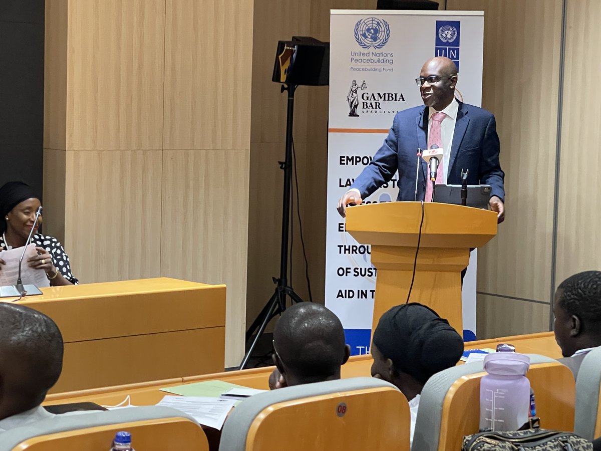 UNDP_TheGambia's tweet photo. #HappeningNow Conference for Young Lawyers on Enhancing Access to Justice, Rule of Law and Human Rights in The Gambia supported by @UNDP_TheGambia https://t.co/TLT7ojWs7s