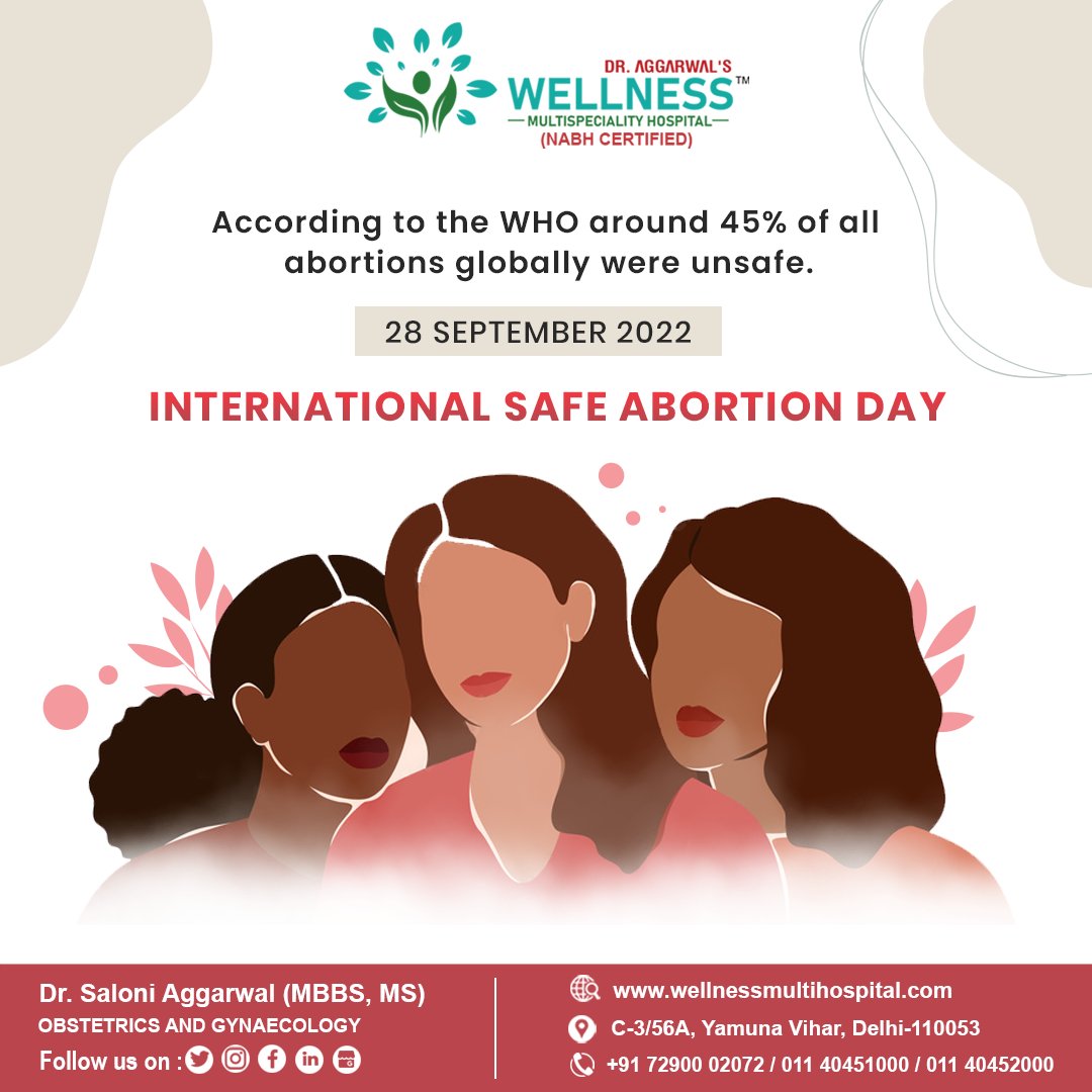 Internationational safe abortion day!!!

#internationalsafeabortionday2022  #abortionrights #delhihospital #hospitalindelhi #yamunavihar #eastdelhi #nabhhospital #nabhaccredited #nabhcertifiedhospital #Dranujaggarwal #drsaloniaggarwal
