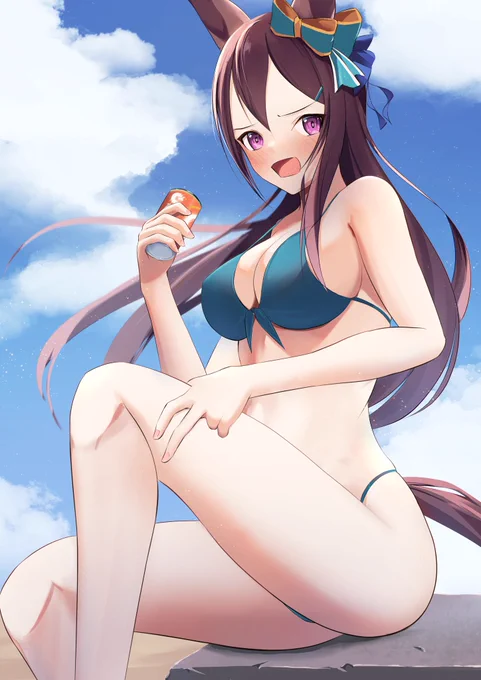 トレーナーの視線に気がついたドーベル来年こそは水着お待ちしてます#ウマ娘#メジロドーベル 