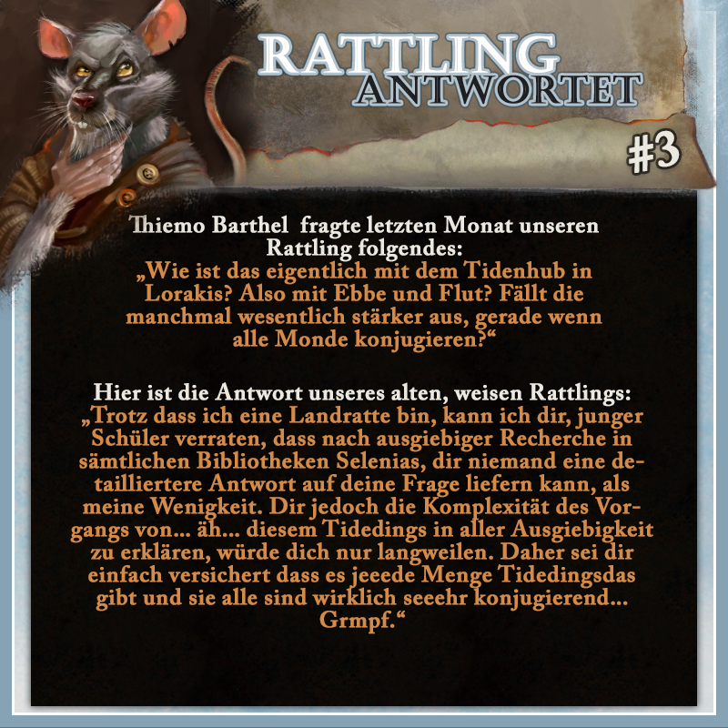 Splittermond's tweet photo. Ihr habt Fragen an den Rattling? Dann nur her damit! Wir werden für euch um eine Audienz bei unserem weisen Rattling bitten und euch kommenden Monat seine Antwort präsentieren. https://t.co/b3rwV0ZxXa